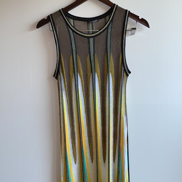 LUISA CERANO Knitted Panelled Cover Up Dress in Multi Color Small Fun Beach Club - Picture 9 of 12